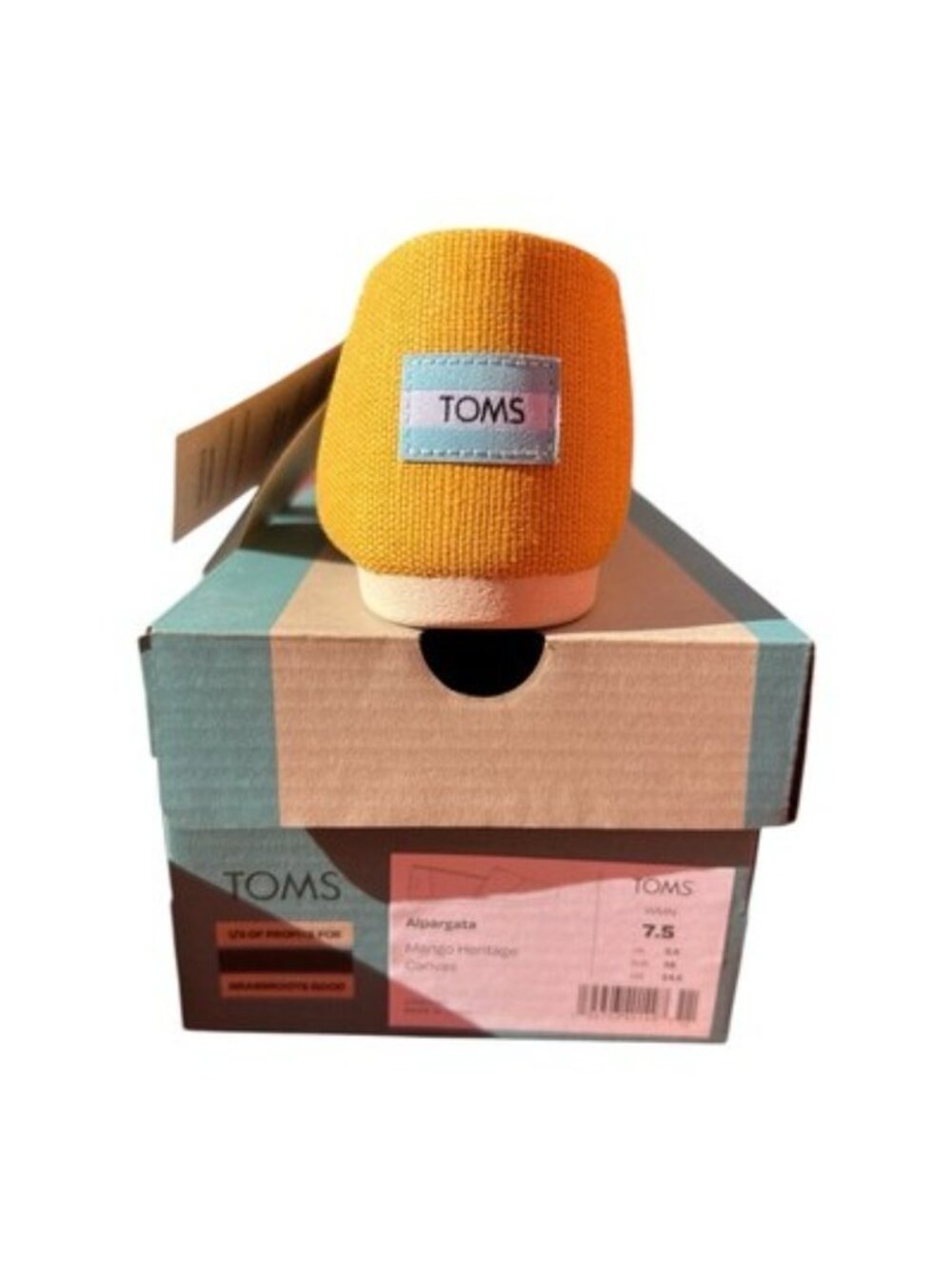 NIB Toms Women's Alpargata Canvas Shoes Mango Heritage Size US 7.5 EUR 38 - Picture 3 of 5